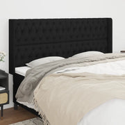 Testiera ad Orecchio-Testata con Orecchie Nera 183x16x118/128 cm in Tessuto 668209