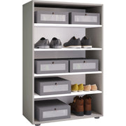 Legno Max Scarpiera H110 L70 P37 cm Mobile Porta Scarpe Salvaspazio con Ripiani Regolabili Colore Grigio