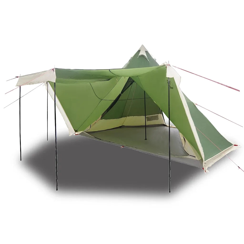 Tenda Familiare Tipi per 8 Persone-Tenda da campeggio Verde Impermeabile 413348