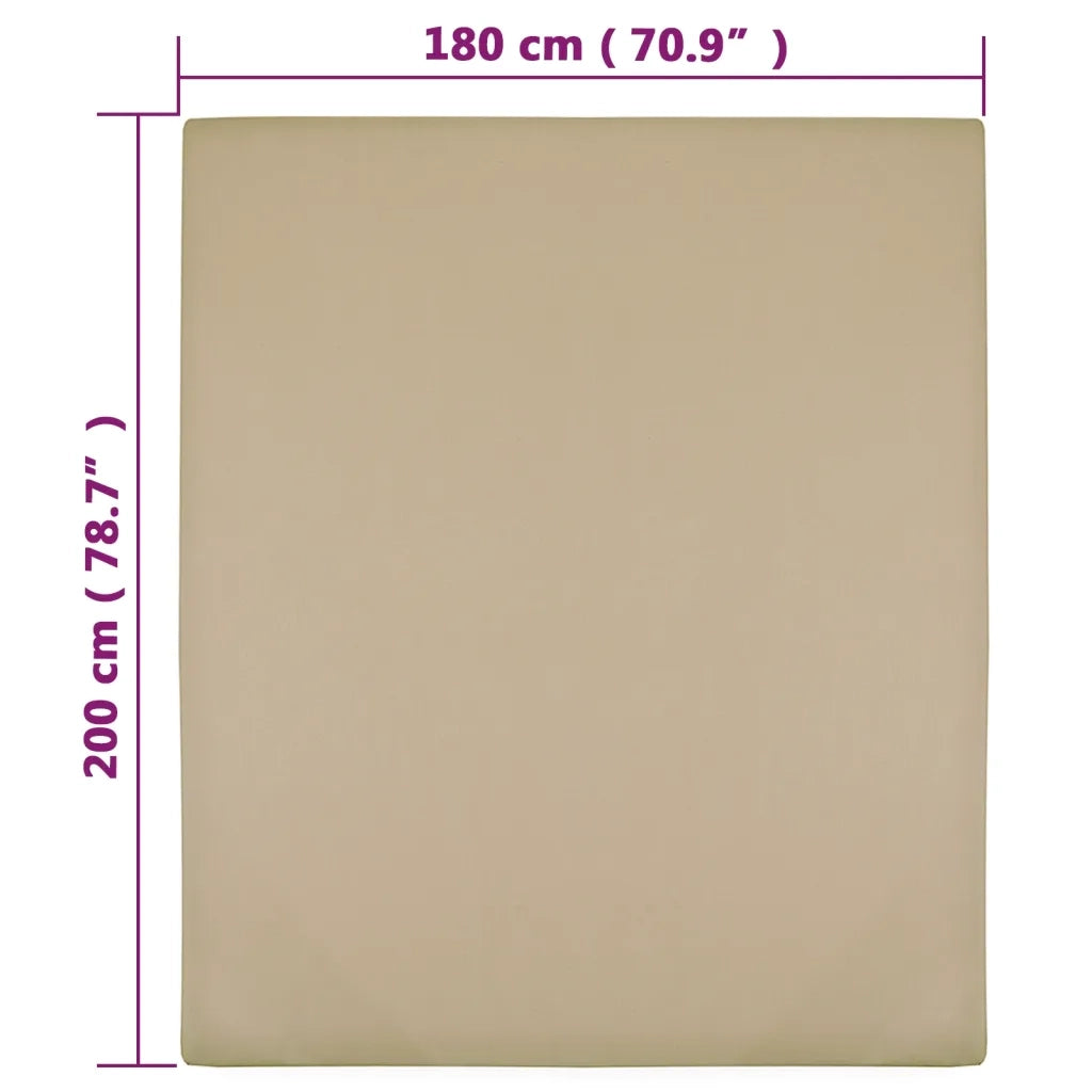 Lenzuolo con Angoli Jersey Tortora 180x200 cm Cotone 136228