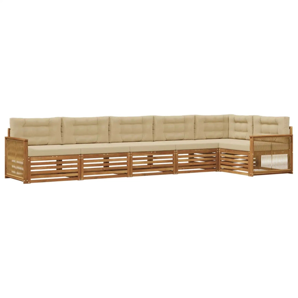 Set di divani da esterno 6 pz Naturale e Beige 3383421