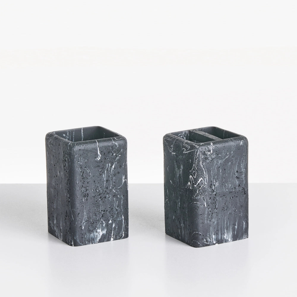 Set di accessori per il bagno marmo nero stile elegante