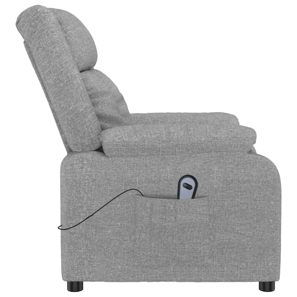 Poltrona Elettrica Reclinabile Grigio Chiaro in Tessuto 3143567