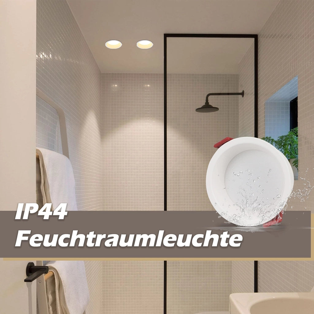 ZMH Faretto da soffitto LED da incasso 5er Set 5W IP44