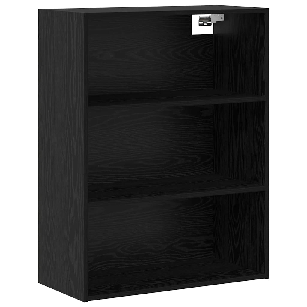 Credenza-Buffet-Armadio da cucina Rovere Nero 69,5 x 34 x 180 cm Legno multistrato 605814