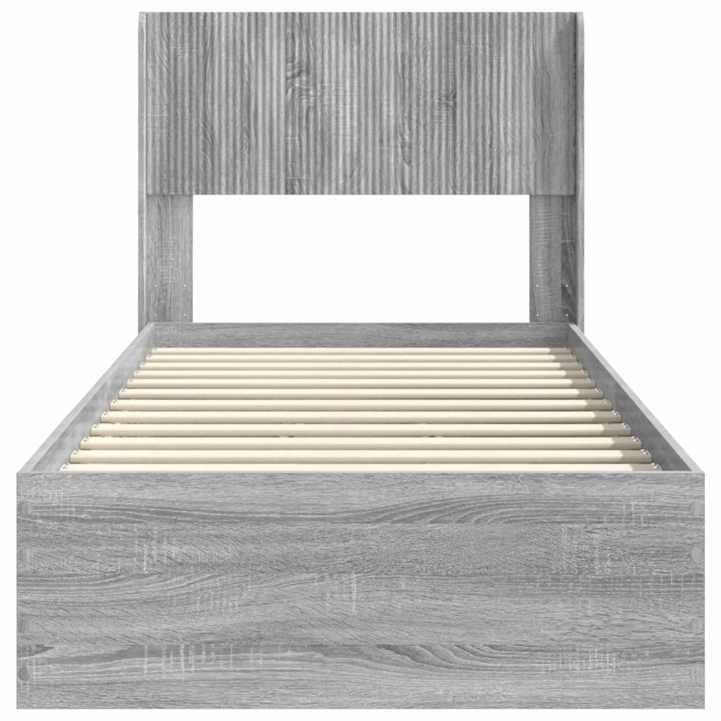 Struttura del letto con stoccaggio e testata Sonoma grigio 3414504