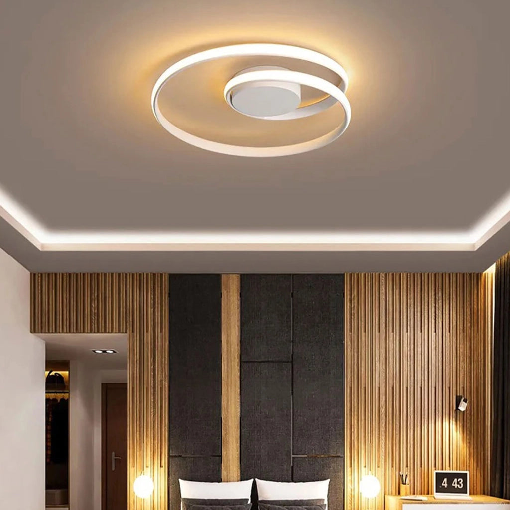Lampadario Moderno a Led Plafoniera per soffitto illuminazione cerchi interni da 32w luce calda 3000K