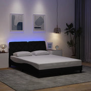 Giroletto con LED senza Materasso Nero 140x190 cm in Tessuto 3310666
