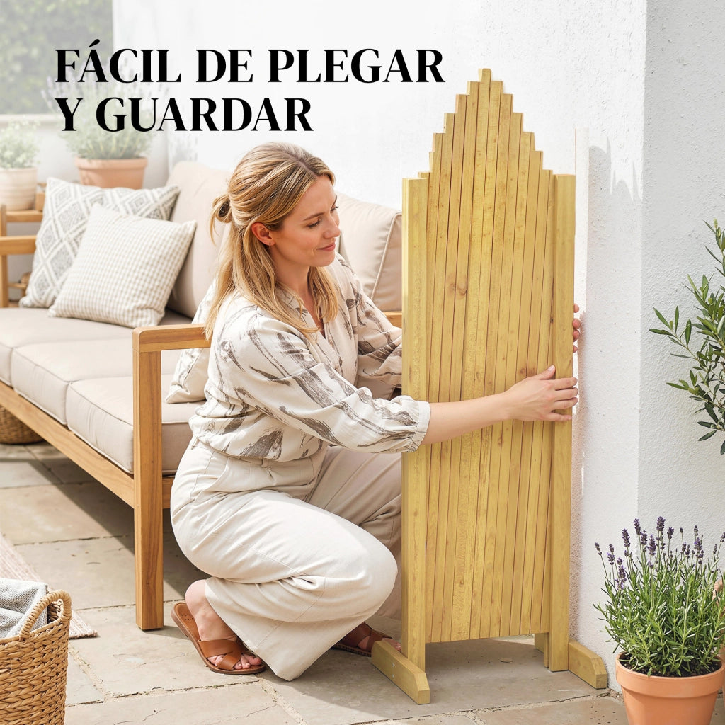 Set di 2 Pannelli per Recinzione da Giardino Estensibile in Legno ¨C Minimal ¨C 180x30x103 cm Naturale