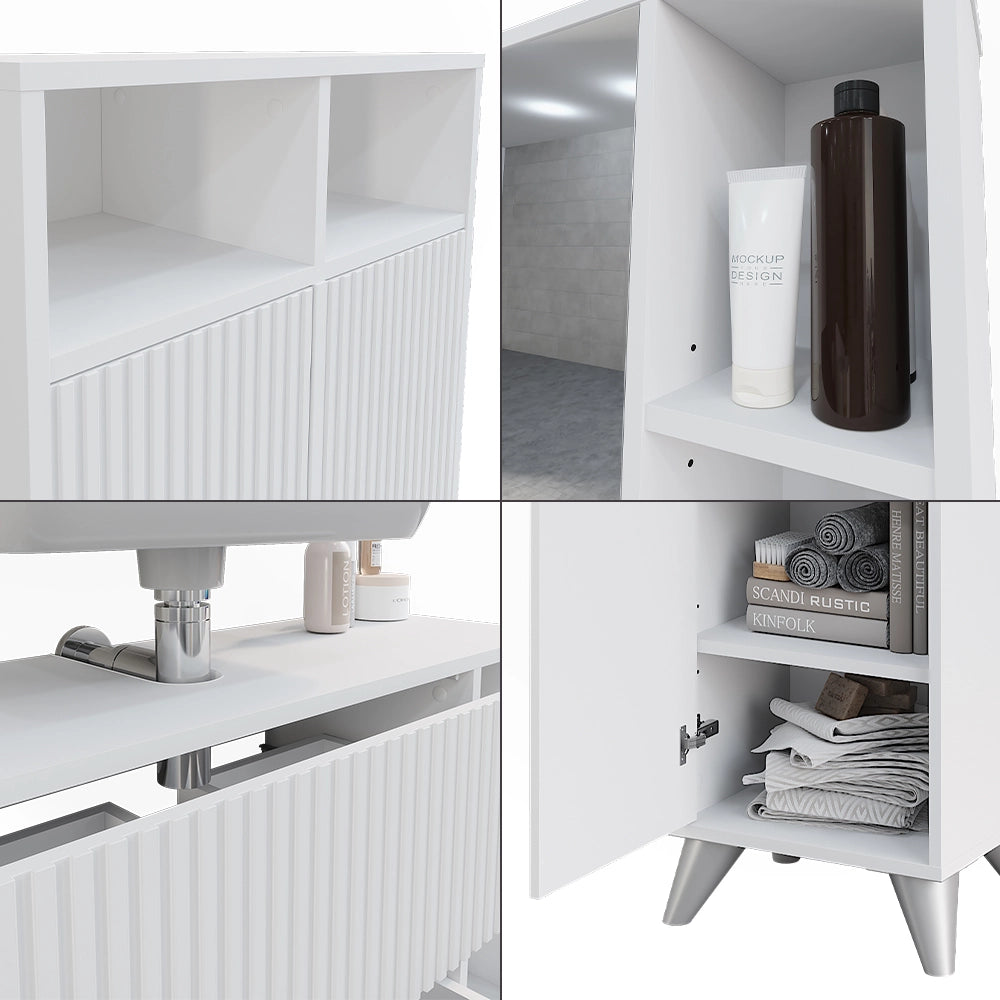 Vicco Set di mobili da bagno Bianco Set 4