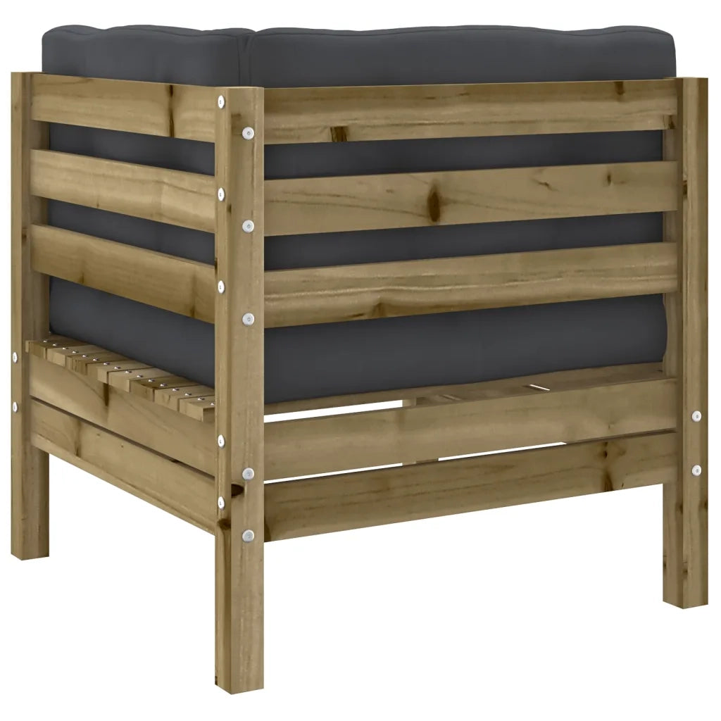 Set Divani da Giardino 6pz con Cuscini Legno Impregnato di Pino