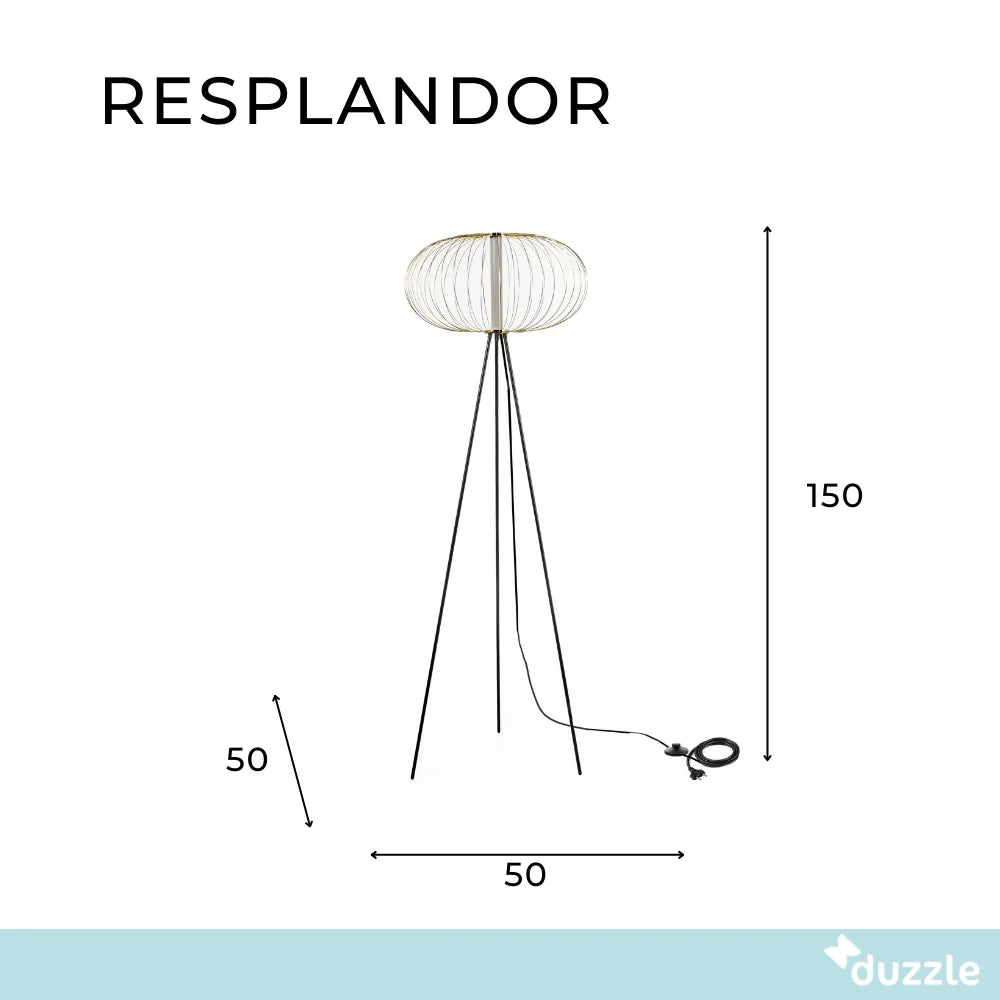 Lampada da terra LED Resplandor in acciaio e acrilico nero | Duzzle