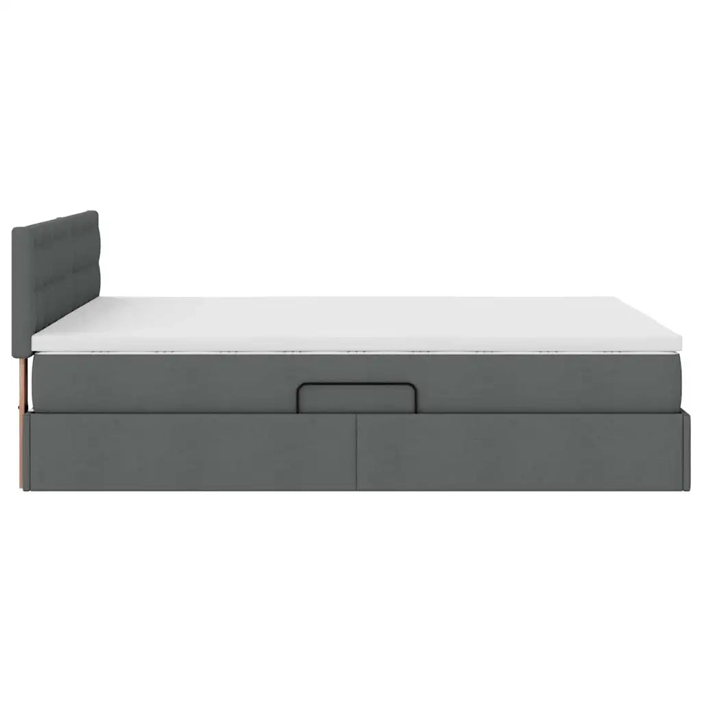 Letto con contenitore e materasso Grigio scuro 140 x 190 cm 3370633