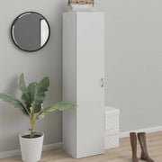 Armadio guardaroba ad anta singola con tre ripiani Am, colore bianco, Misure 39 x 175 x 41 cm