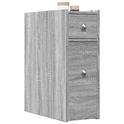 Armadietto da Bagno Stretto con Ruote Grigio Sonoma Truciolato 855291