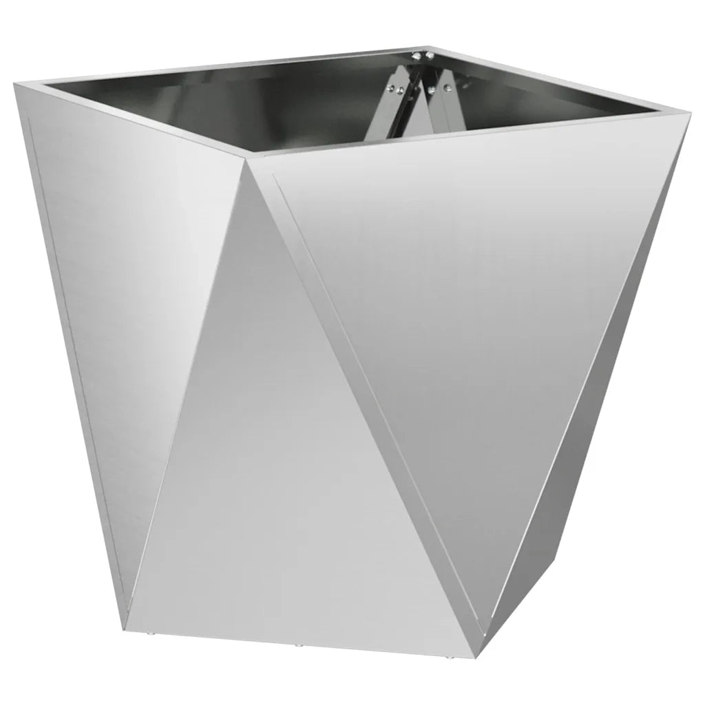 Set di 2 fioriere moderne da esterno 50 x 50 x 50 cm robuste dal design elegante in acciaio zincato argento 02_0053087
