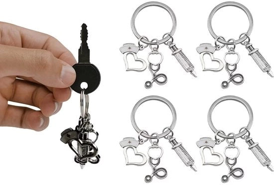 Set di 4 oreficerie - Combinazione creativa (stetoscopio/spruzzino/doppietta) - Regali per studenti di medicina - Regali per infermieri - Esperienza di shopping intelligente - Set di oreficerie