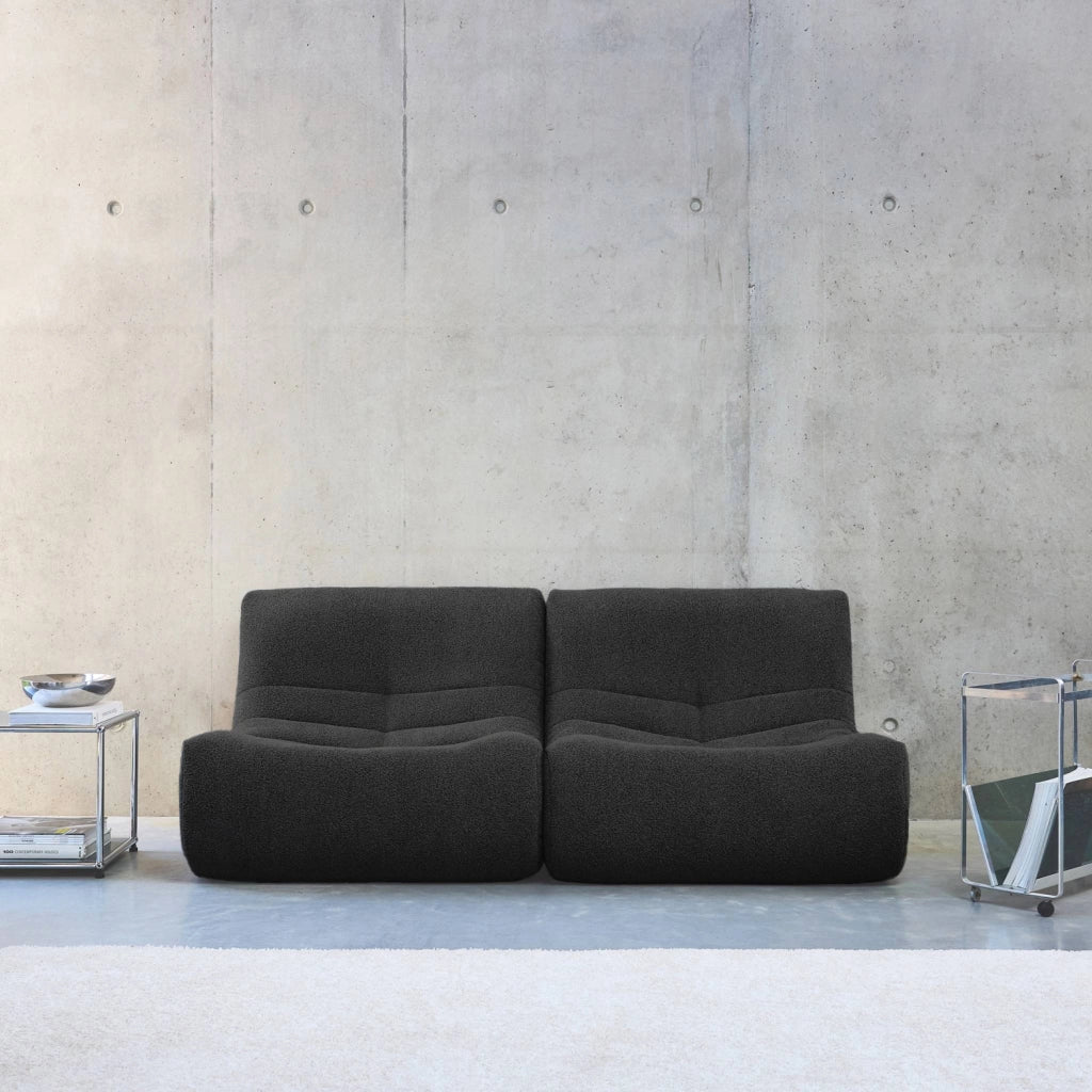 Divano modulare boucle, 2 posti, nero