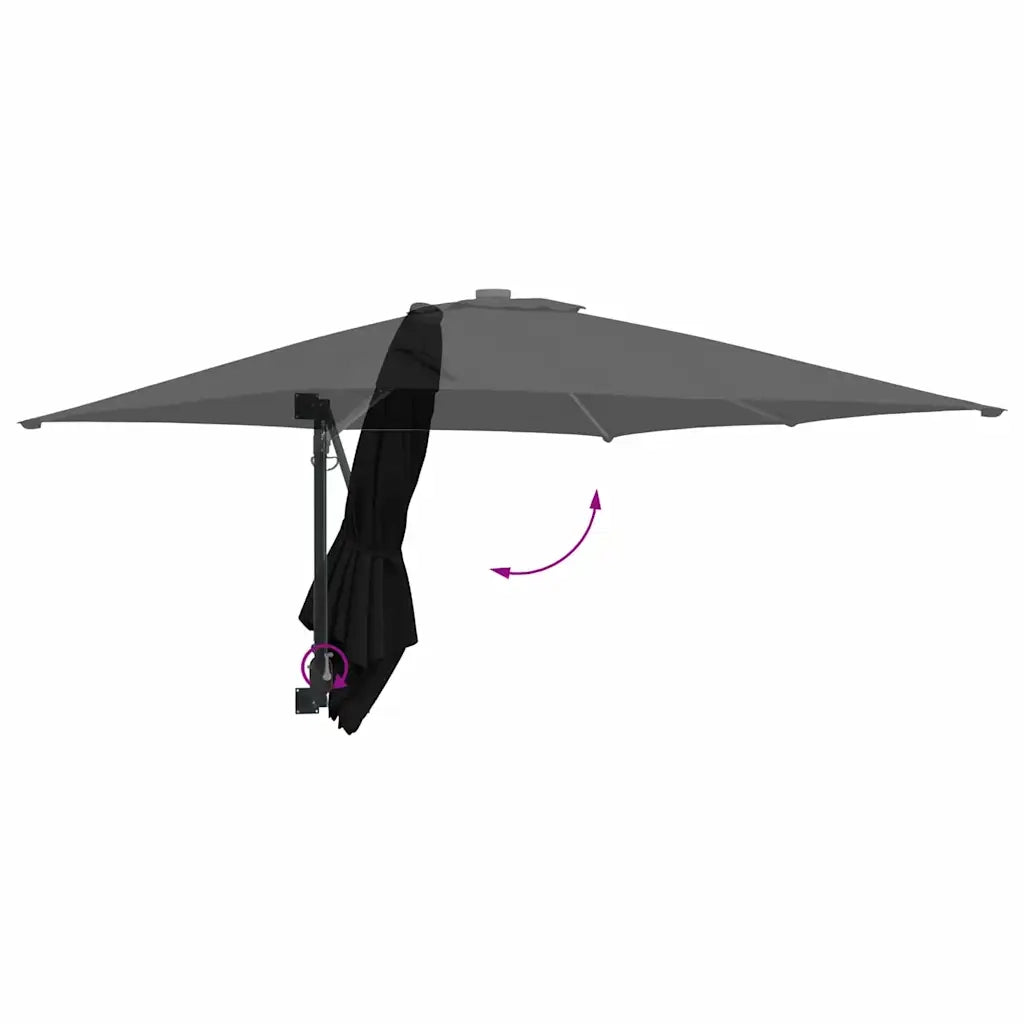 Ombrello | Parasol da giardino Nero 248,5 x 247,5 x 160 cm