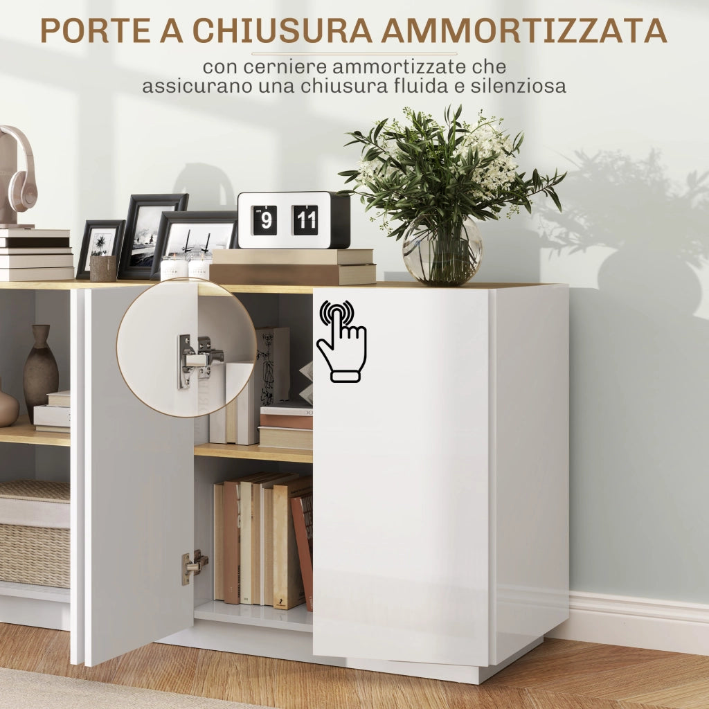 Credenza ¨C zephmum ¨C Bianco Lucido 140x40x75