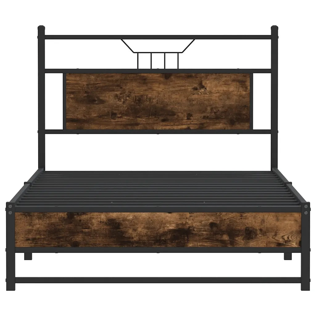 Giroletto senza Materasso-Struttura Letto Rovere Fumo 100x200 cm in Truciolato 440474