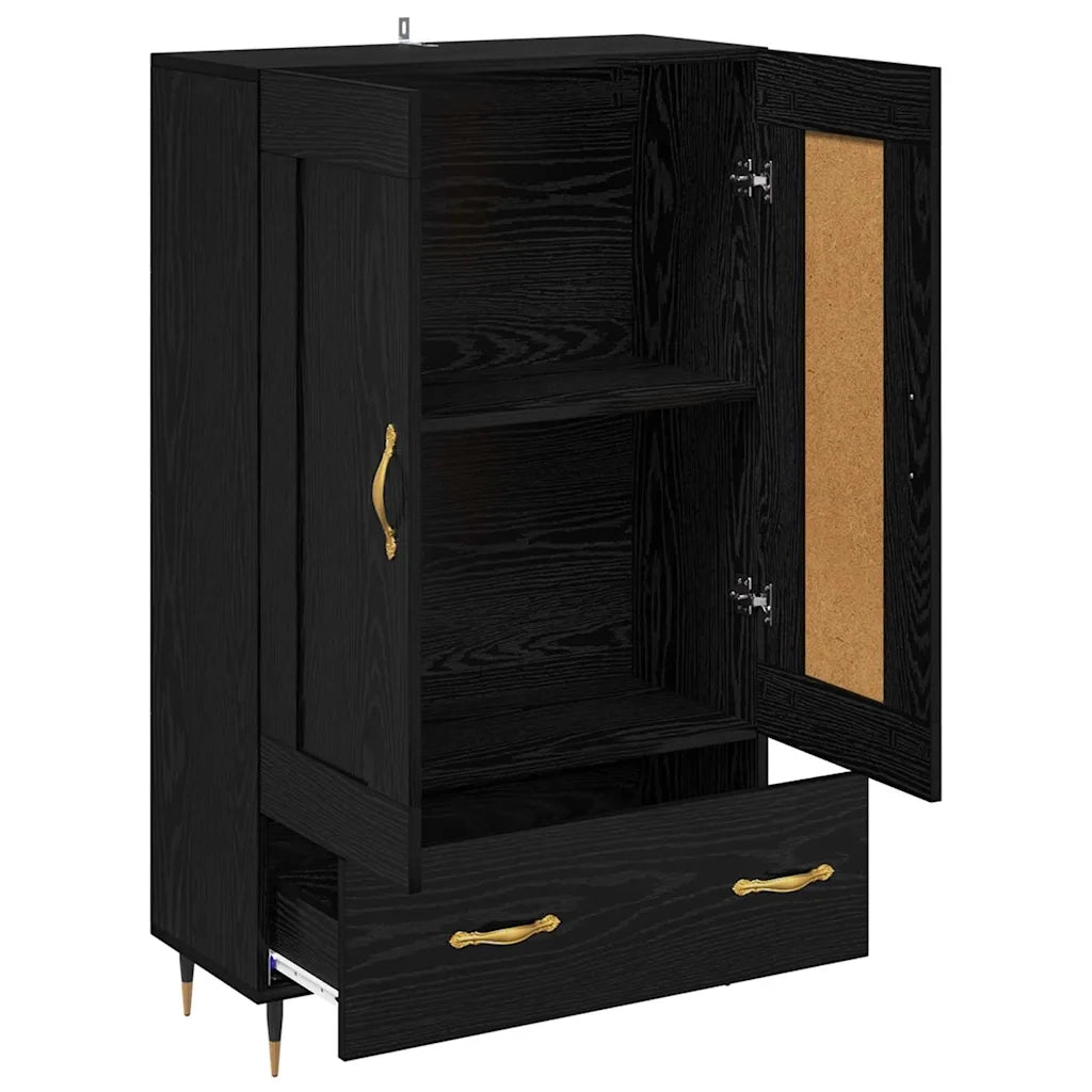 Credenza-Buffet-Armadio da cucina Rovere Nero 69,5 x 31 x 115 cm Legno multistrato 801913