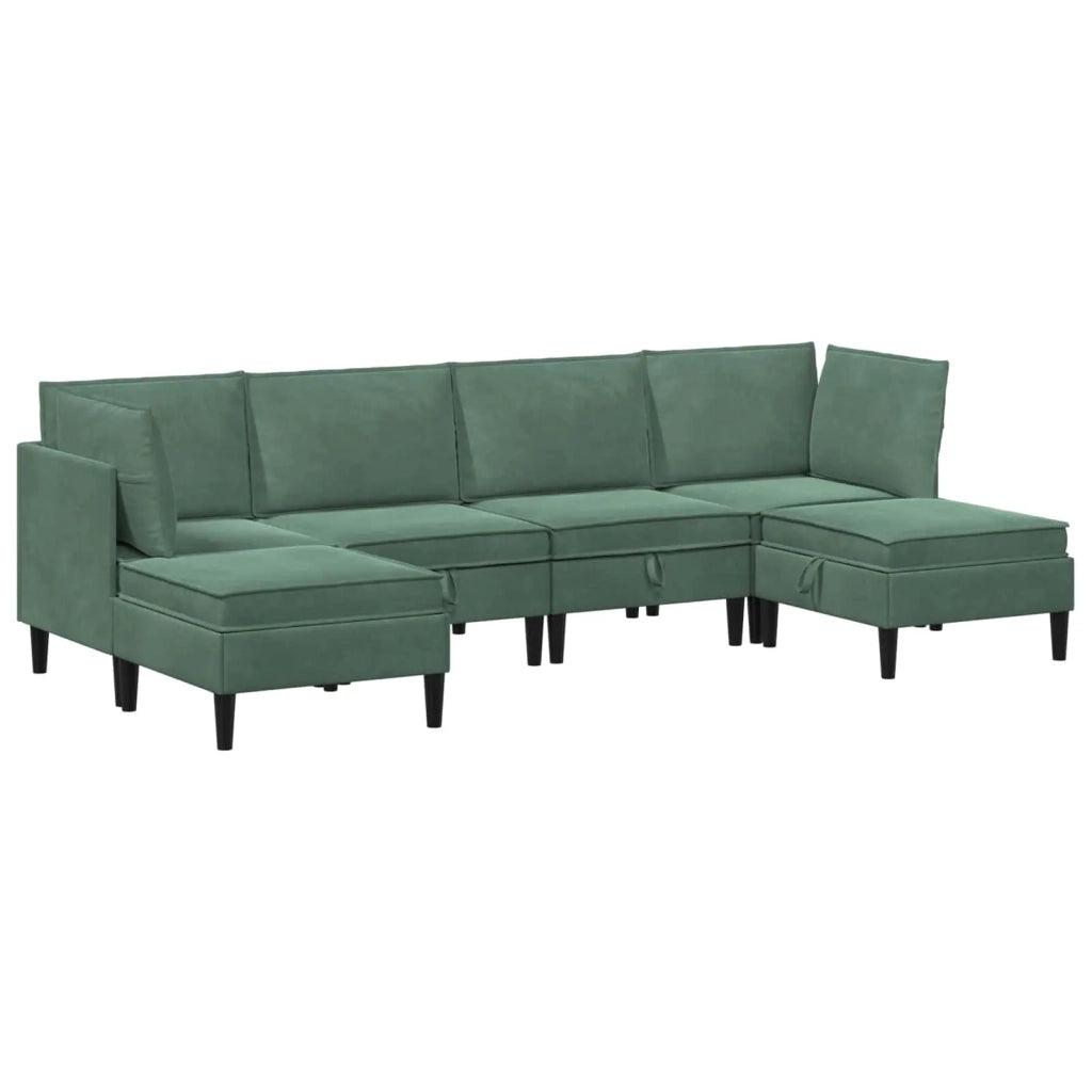 Set di mobili per il soggiorno 6 pcs Verde Mare Velluto 3413777