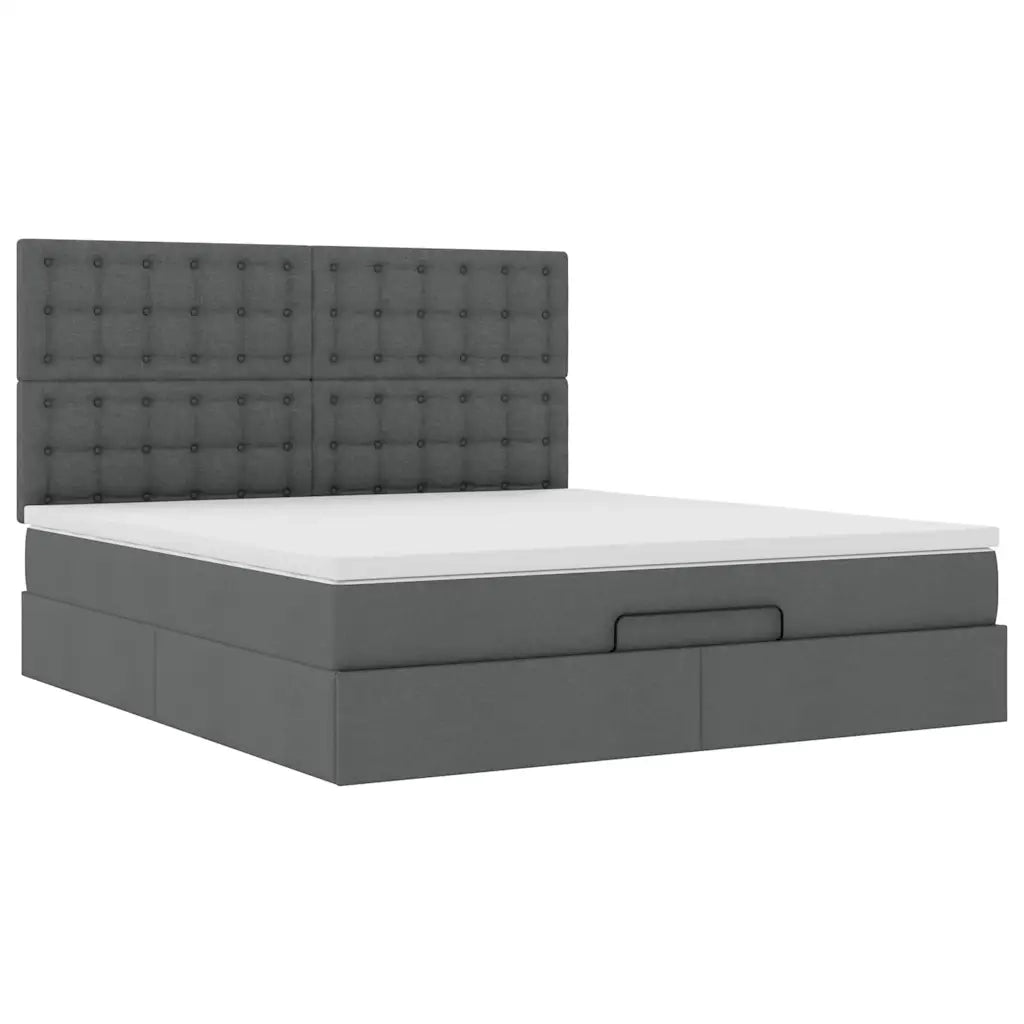 Struttura Letto Pouf con Materasso 160x200 cm in Tessuto 3313335