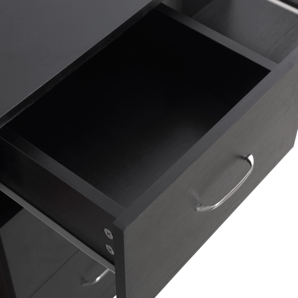 Scrivania con cassetti e ripiani ¨C Minimal ¨C Nero 120x50x76 cm