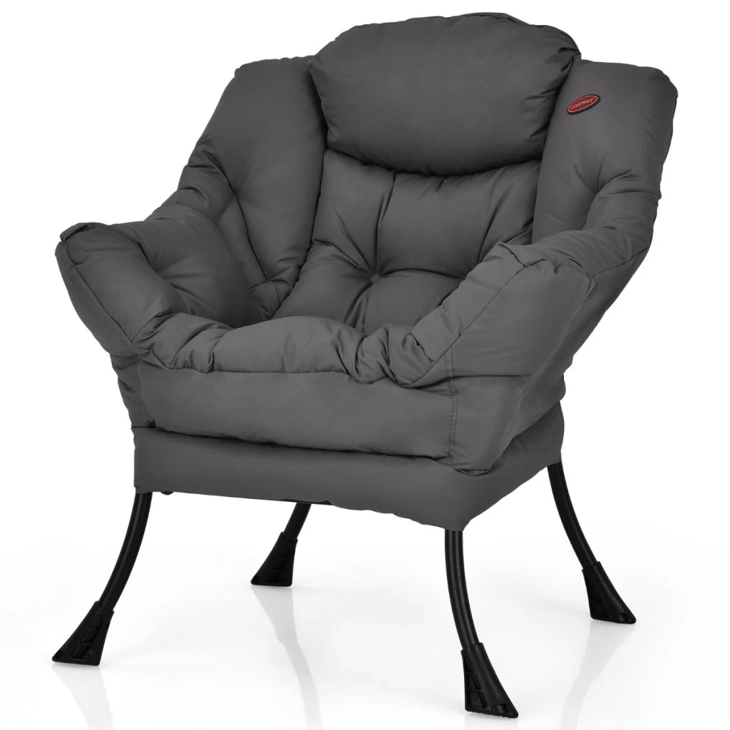 Poltrona moderna 75 x 81 x 94,5 cm seduta ergonomica e imbottita design chic in tessuto poliestere grigio 20_0011265
