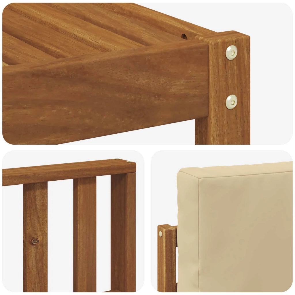 Set di divani da esterno con cuscino 5 pcs Naturale e Beige 3366356