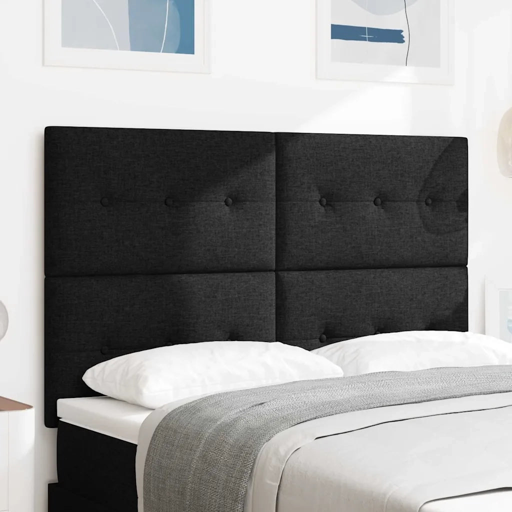 Testiera | Testata LED con strisce LED con Testiera | Testata Nero 160 cm Tessuto