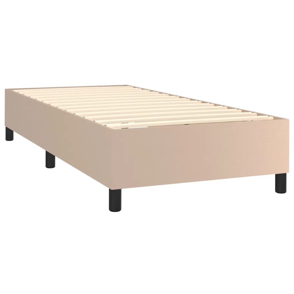 Giroletto Molle Materasso e LED Cappuccino 90x200 cm Similpelle