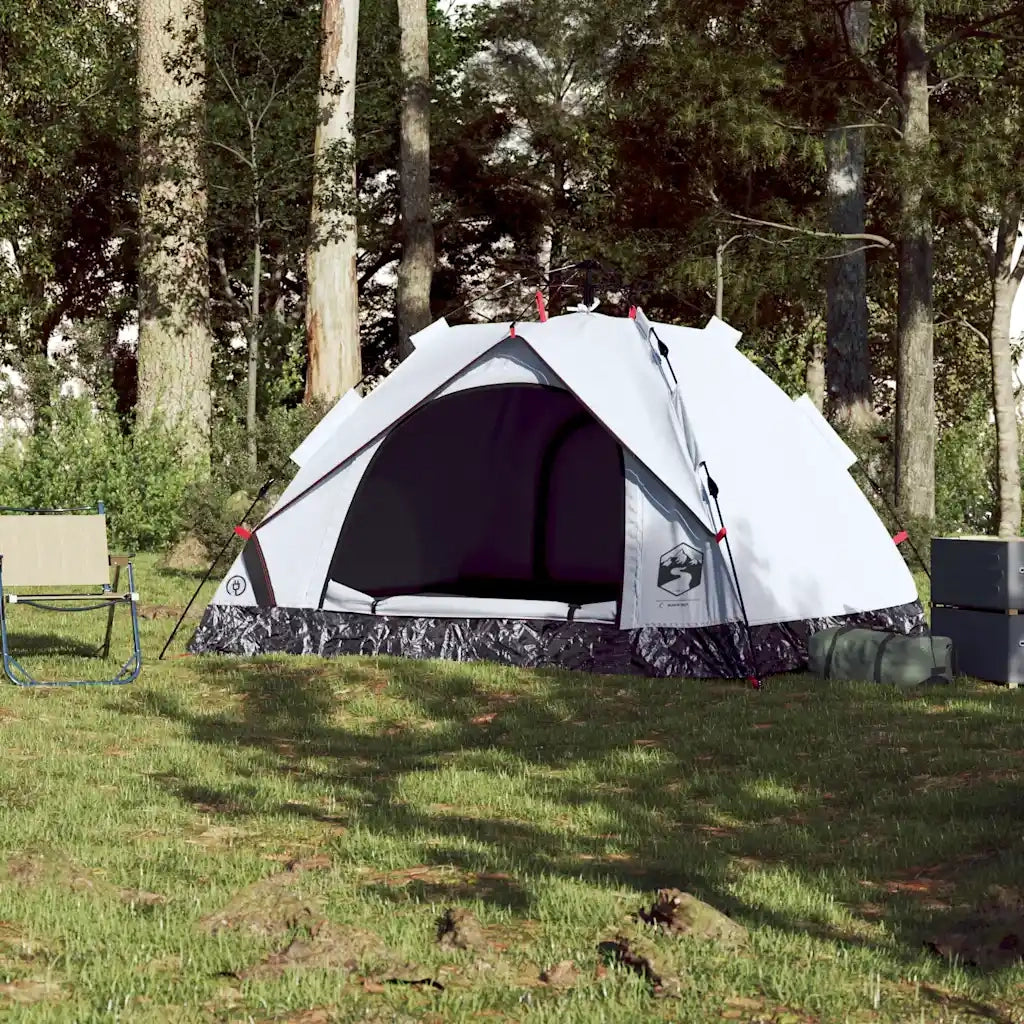 Tenda 3 Persone-Tenda da campeggio Bianca in Tessuto Oscurante a Rilascio Rapido 135322