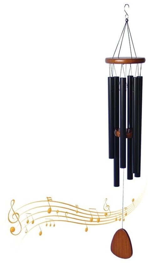 Chiamata della Vento con 6 Tubi in Alluminio - Superficie in Legno - Decorazione per Interno/Esterno - Chiara Sintesi del Suono - Materiale Duraturo