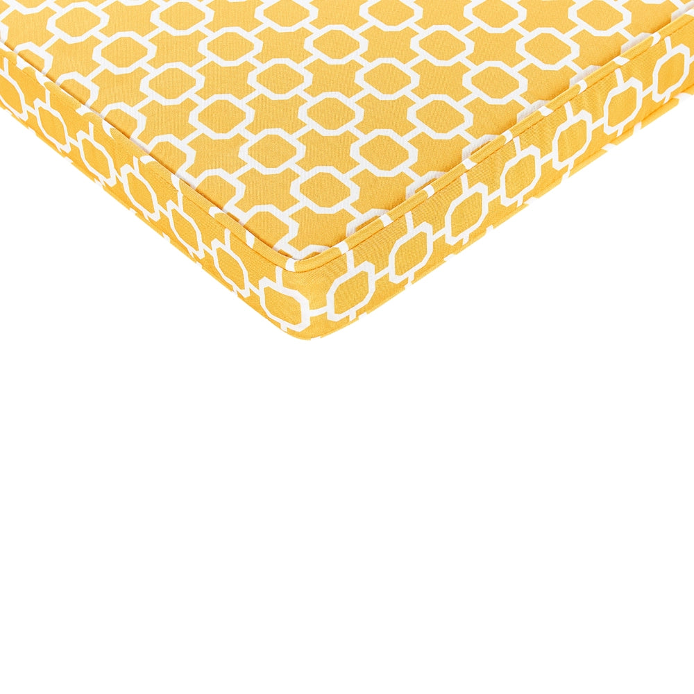 Set di 6 cuscini per sedie da esterno giallo 31 x 39 cm giardino terrazzo tessuto resistente