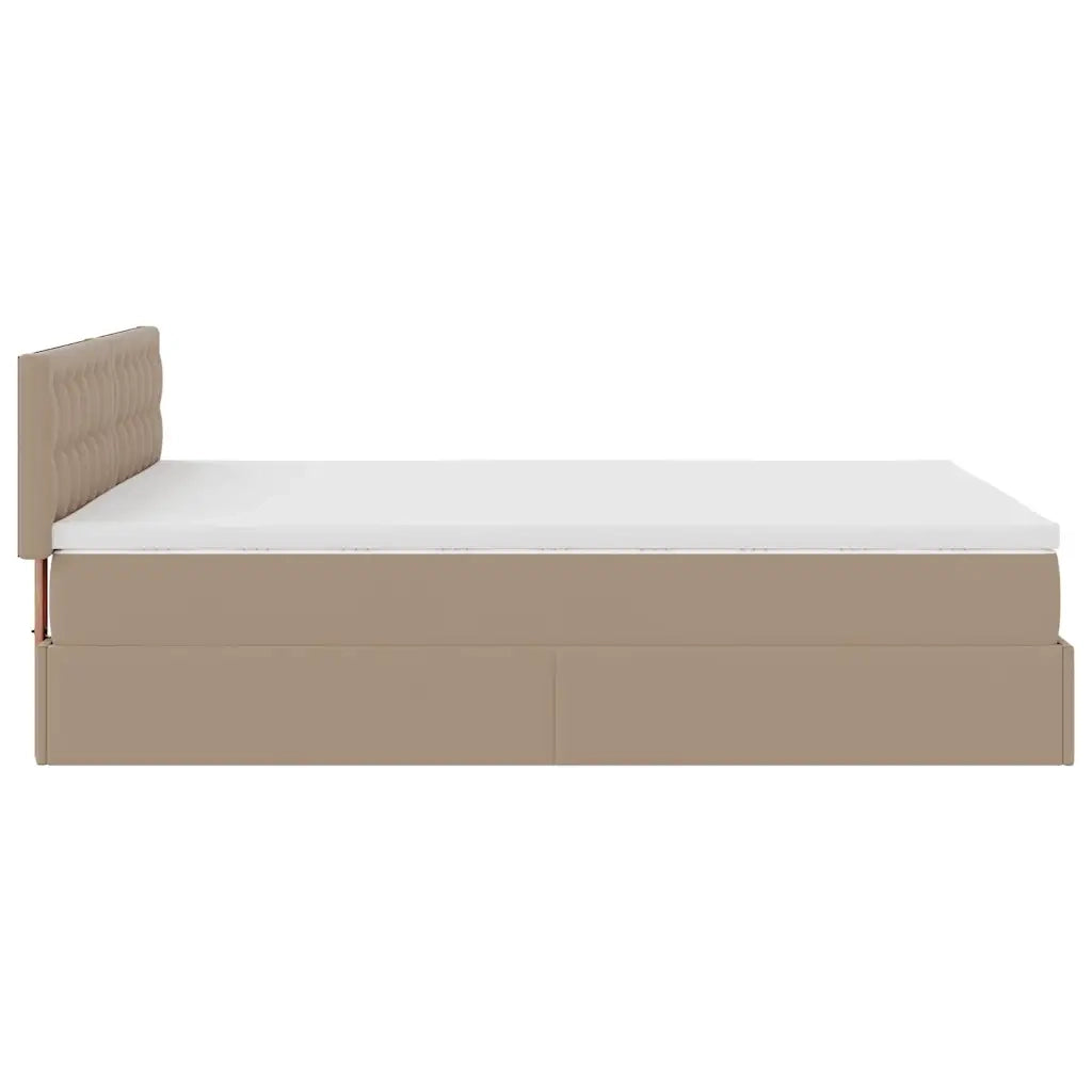 Pouf Letto con Materassi e LED Cappuccino 140x190cm Similpelle 3312156