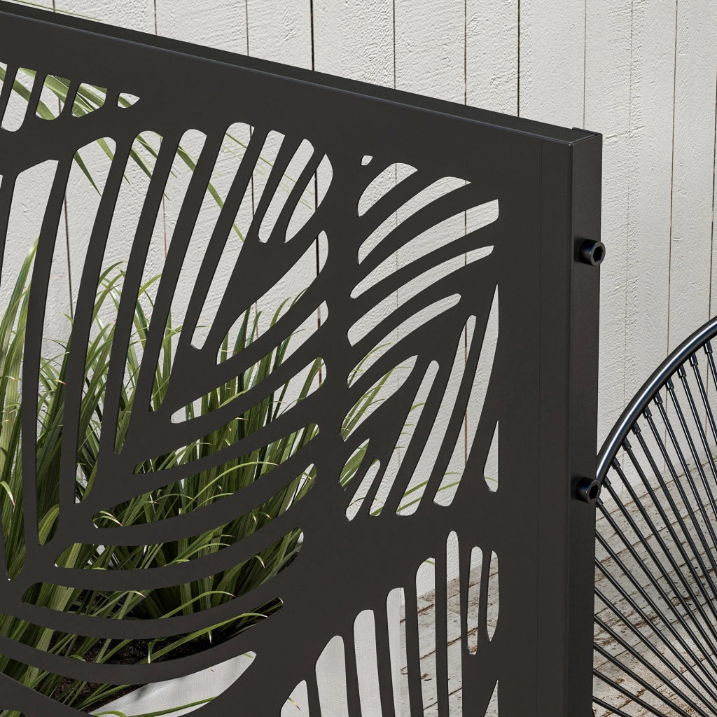 Paravento da Giardino in Acciaio ¨C Minimal ¨C 122x198cm Nero