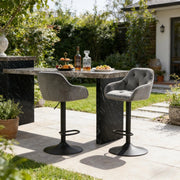 SGABELLO BAR Set da 2 pezzi 62,5-84 cm Samt Grigio Scuro