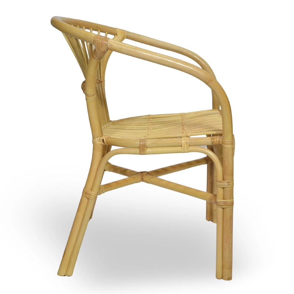 Poltrona da giardino Maya in vero legno di bambù e vimini naturale intrecciato