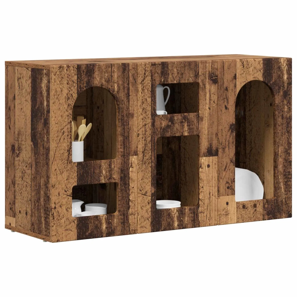 Credenza | Madia | Buffet da pranzo | Armadio da pranzo Legno vecchio 100 x 35 x 59 cm Legno multistrato