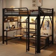 letto a castello mdf metallo nero 140 x 200 cm