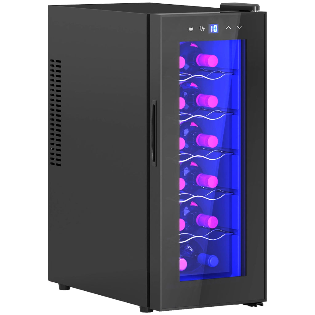 Cantinetta per Vini con Doppia Refrigerazione Termoelettrica Temperatura Regolabile 8-18¡ãC ¨C Minimal ¨C Porta in Vetro Nero