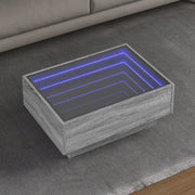 Tavolino Salotto con LED-Tavolino da soggiorno-Tavolo Grigio Sonoma 70x50x30 cm Multistrato