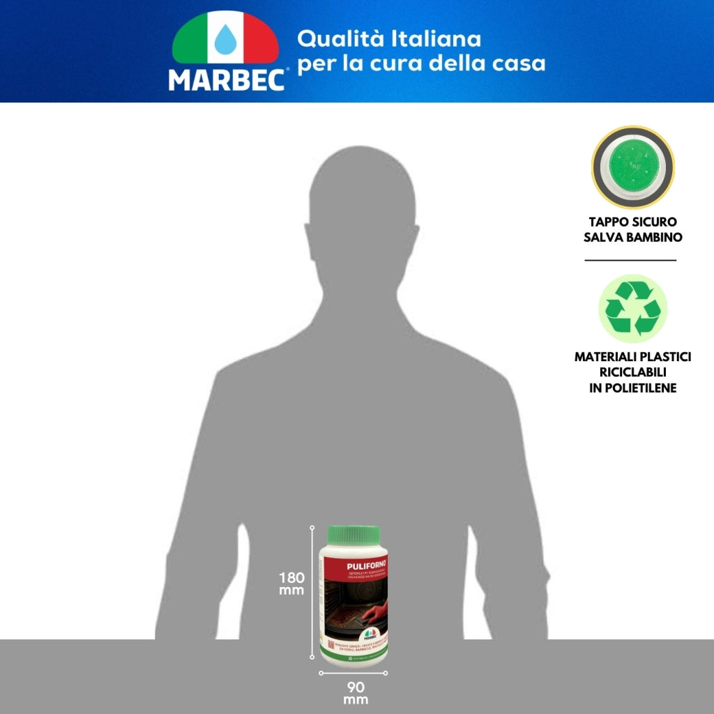 Detergente gel disincrostante potente, pulizia profonda forni e barbecue Marbec PULIFORNO® - 1KG