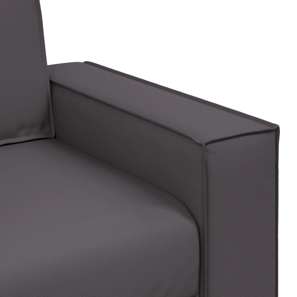 Divano a due posti Grigio 160 cm Pelle Sintetica 4105047