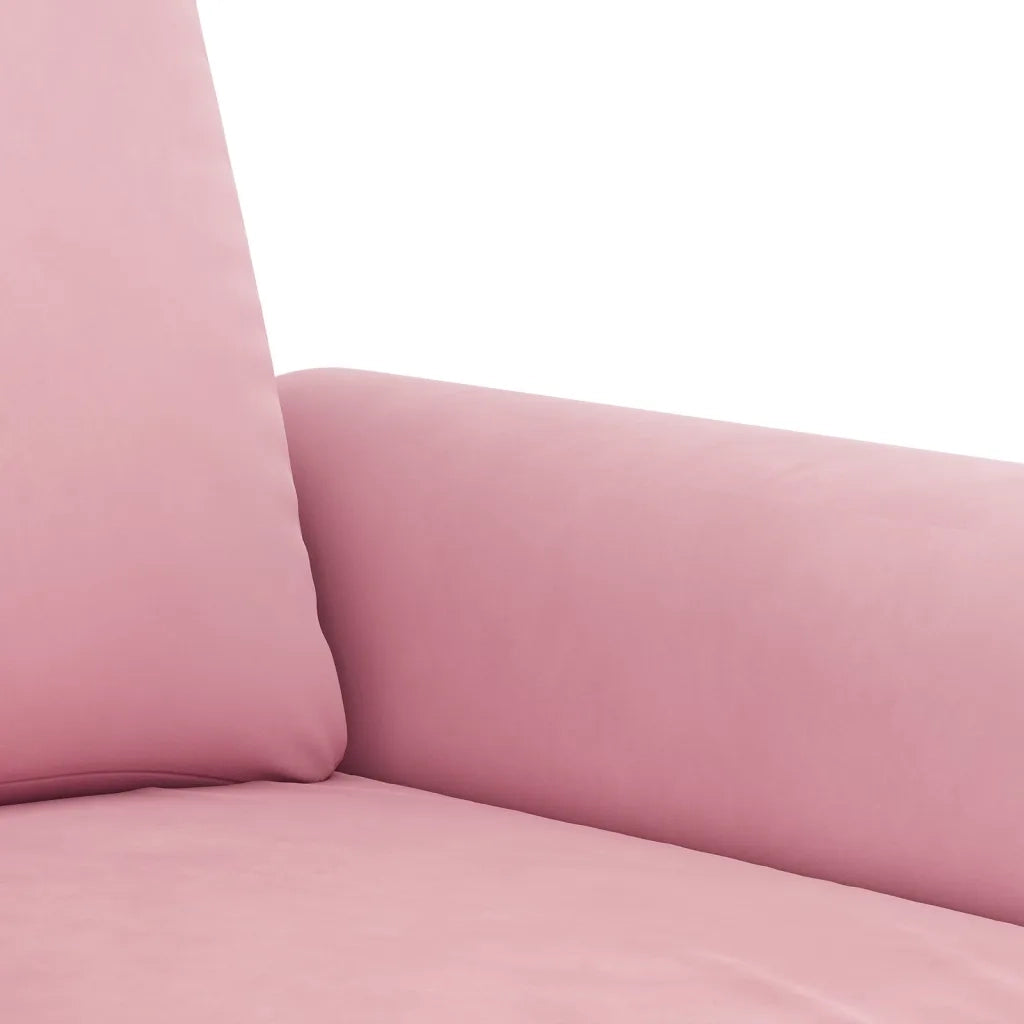 Set di Divani 3 pz con Cuscini rosa in Velluto 3202223