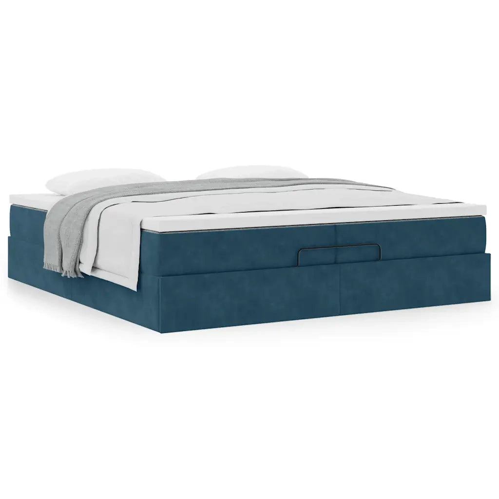 Struttura Letto Pouf con Materassi 200x200 cm Velluto 3311211