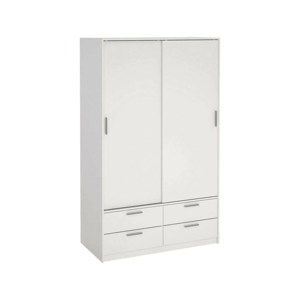 Guardaroba 2 ante Frediana, Mobile camera da letto, Cabina armadio portabiti, Armadio appendiabiti, 121x60 h200 cm, Bianco