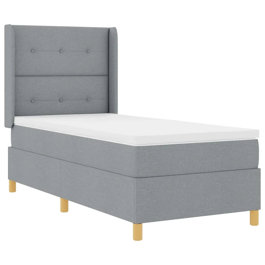 Letto a molle con materasso Grigio chiaro 140 x 200 cm Tessuto 3343679